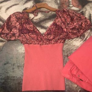 Women small, very sexy deep plunge blouse